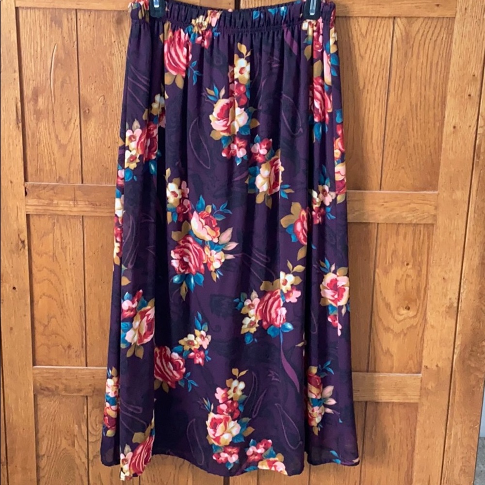 Lined Floral Skirt
